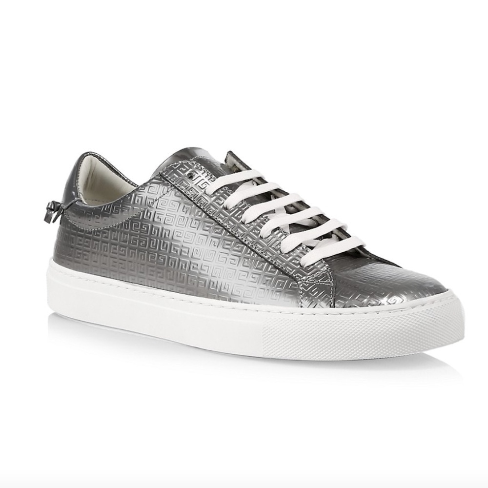 NIB $595 Givenchy Urban Street Monogram Metallic Leather Sneakers 40